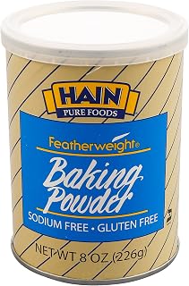 Hain Pure Foods Gluten-Free Featherweight Baking Powder 8 oz - Ultrafine for Fluffier Bakes, Kosher Certified, No Artificial Flavors