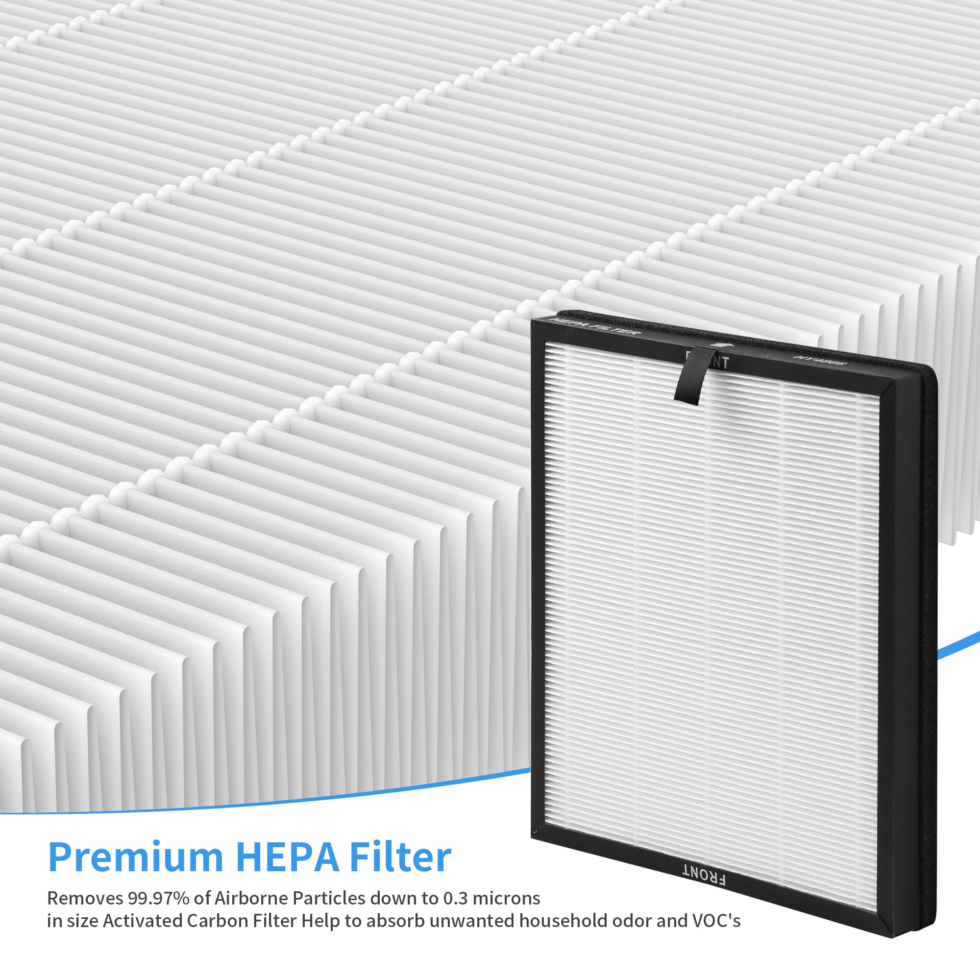 6 paquetes de filtros de repuesto H13 True HEPA y carbón activado para purificadores de aire MORENTO HY4866, WESTHEY HY4866, YIOU M1 y FETIONS FT5000