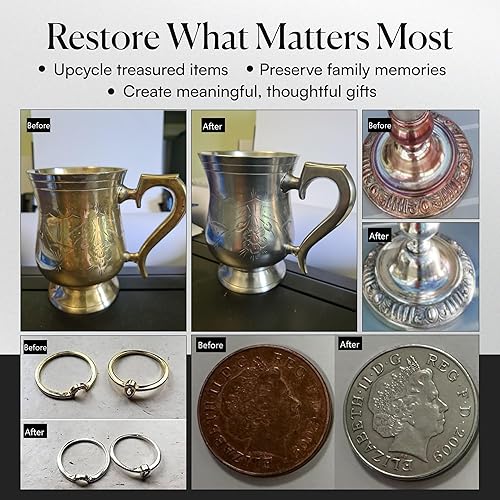 Miniatura 7 de Nushine Solución de chapado en plata de 5.1 oz (5.1 fl oz), placa permanentemente de plata pura sobre plata desgastada, latón, cobre y bronce