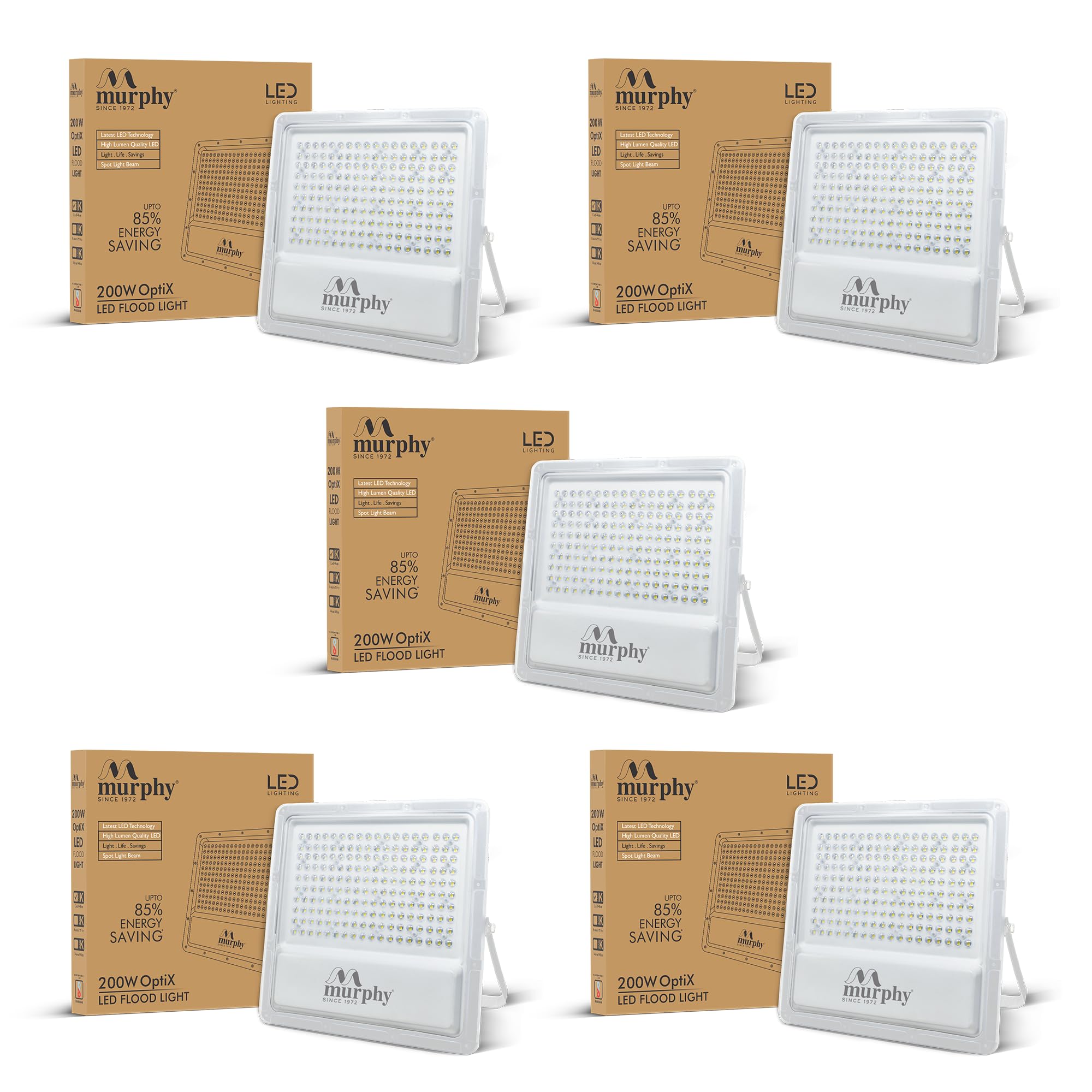 Murphy LED Flood Lights - 5 Pack, IP65 Security -9