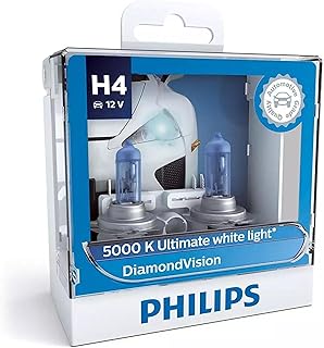 Philips Diamond Vision 5000K H4 12V, 2 Bulbs 60/55W Poland (White), Halogen Price In India