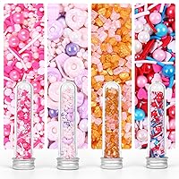 Vista 45 de Gránulos de Halloween para decoración de pasteles, gránulos de perlas negras y rojas con murciélagos negros y dulces de globo ocular, perfectos