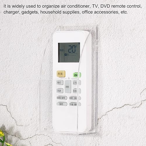 Miniatura 5 de PATIKIL Soporte para control remoto, paquete de 2 organizadores de acrílico para montaje en pared, caja de almacenamiento de medios de 2 ranuras