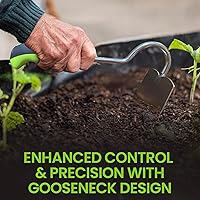 Vista 2 de Garden Guru - Herramienta cultivadora de azada de mano, acero inoxidable para una máxima resistencia, resistente a la corrosión, mango ergonómico