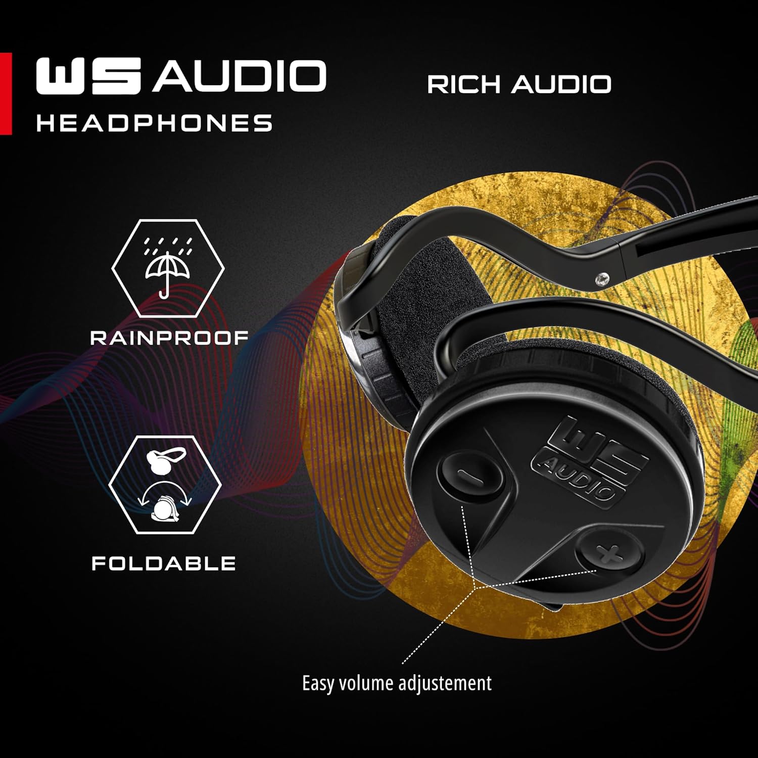 XP METAL DETECTORS WSAUDIO Wireless Headphones, side view.
