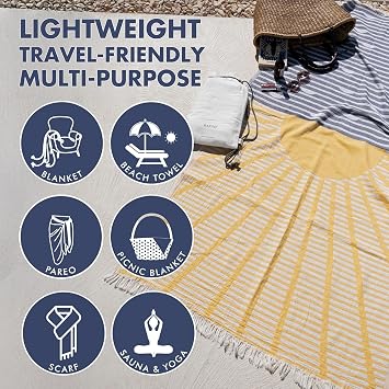 Turkish Beach Towel - Quick Dry Beach Towel is Essential for Enjoying A Day at The Beach | Sand Free Beach Towels for Clean and Comfortable Experience (Ice Cream, Large | 36x71)