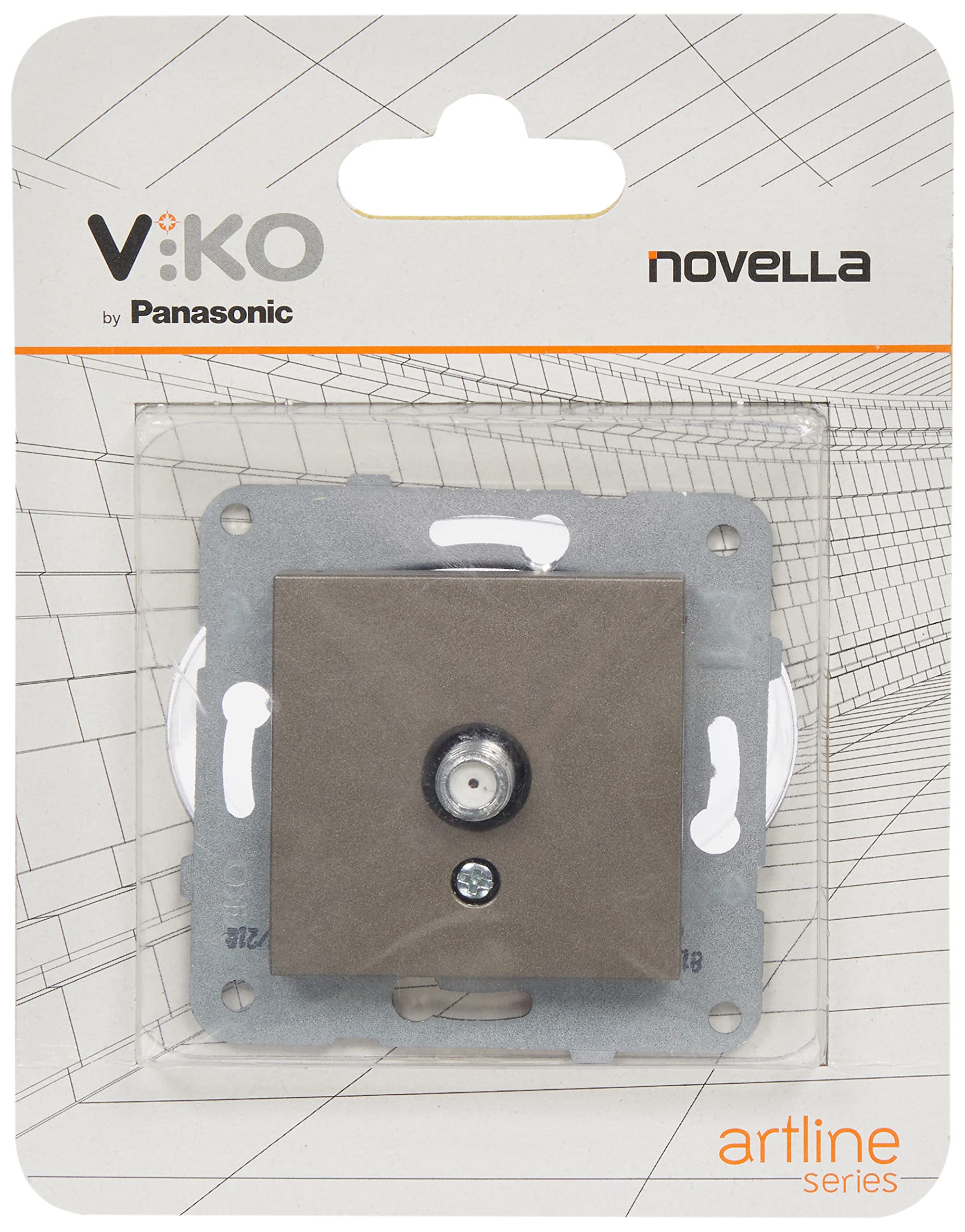 Viko Novella/Trenda Antrasit Uydu Prizi F Kon 10 Db Mek+Düğme Kapak