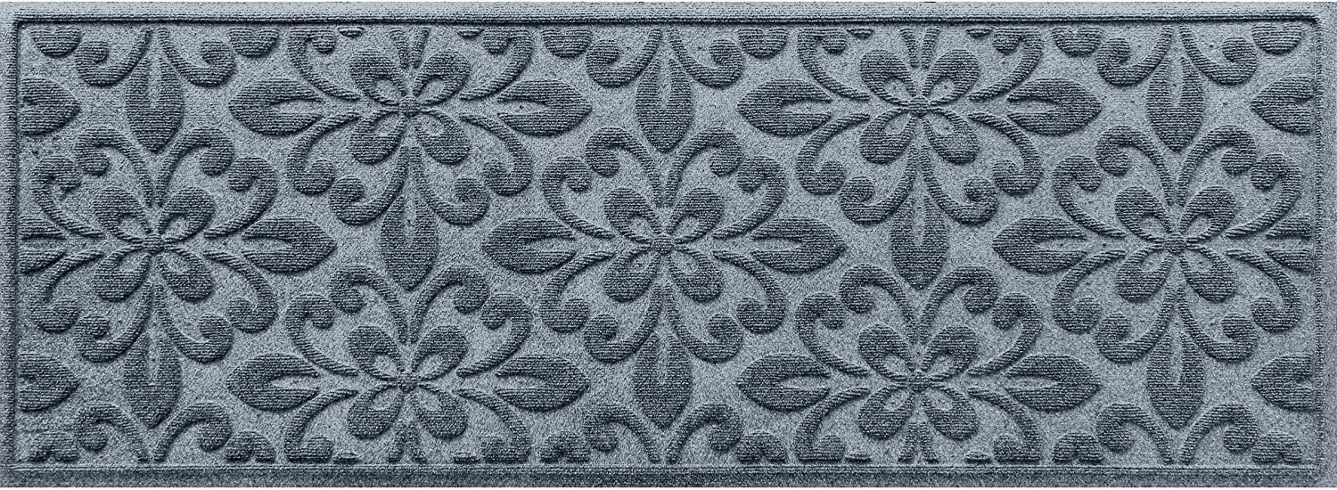 Bungalow Flooring Waterhog Runner Door Mat, 2' x 5' Made in USA, Durable and Decorative Floor Covering, Skid Resistant, Indoor/Outdoor, Water-Trapping, Phoenix Collection, Bluestone