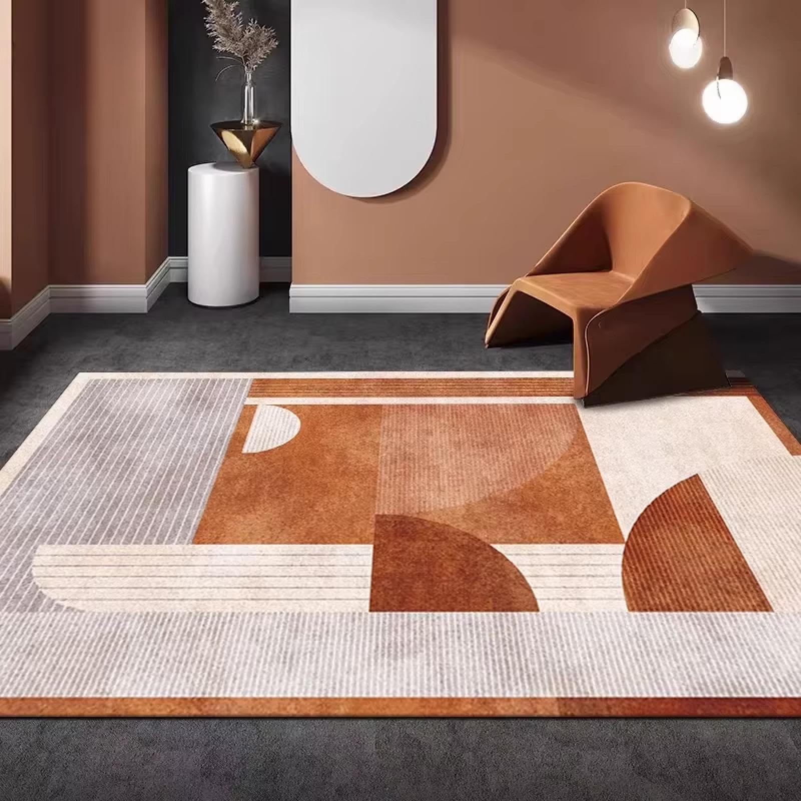 Tapis de salon moderne à rayures colorées 180x240 cm géométrique