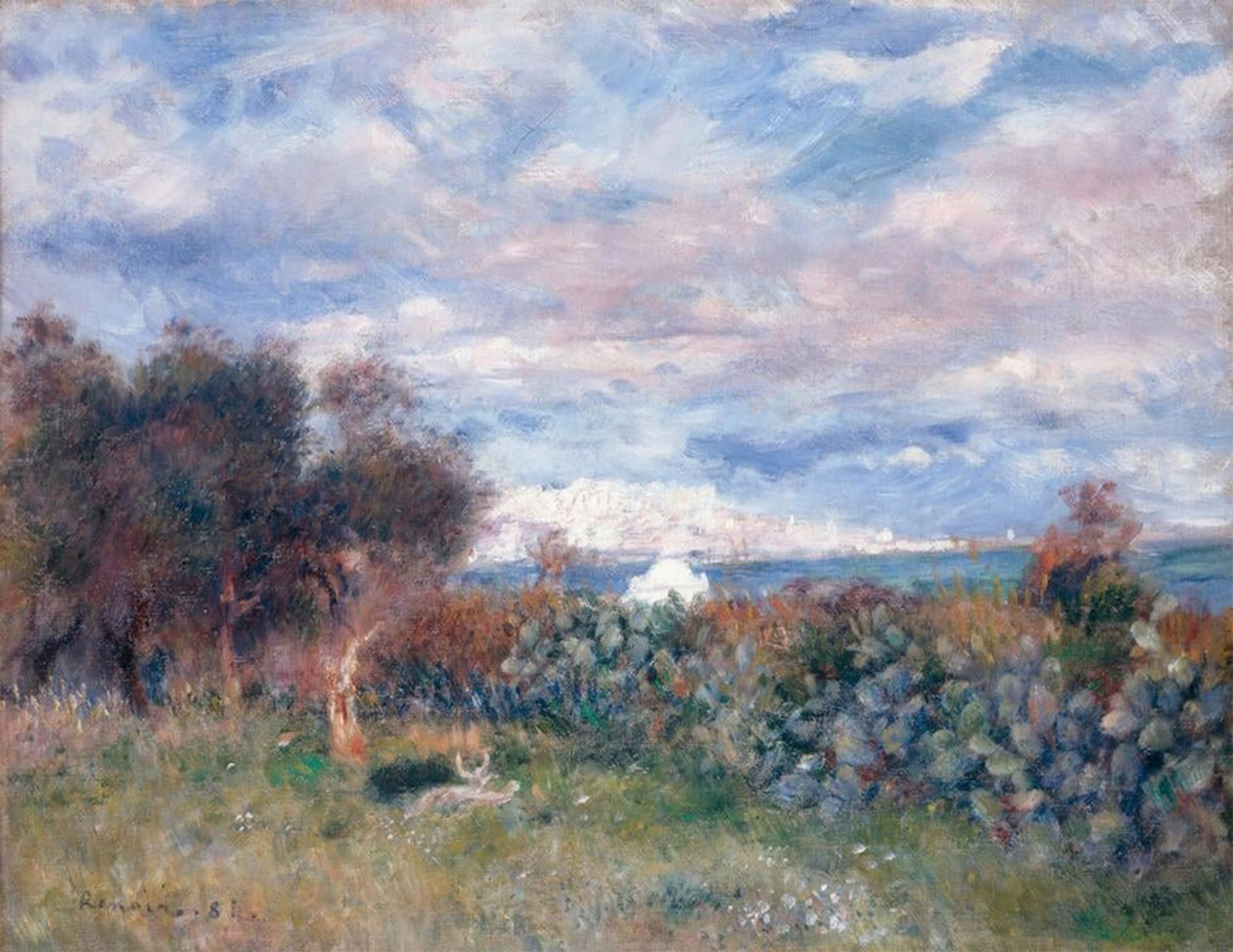 ARTXLXXBN Famous Painting Art Wall Decor Abstract Art Picture the Bay of Algiers by Pierre Auguste Renoir Animal Pictures for Home Decor 60x90cm