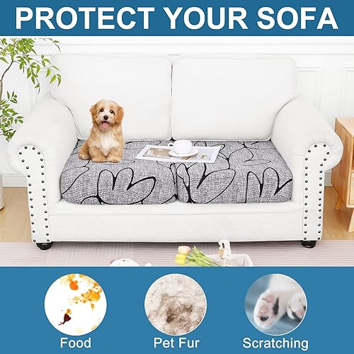 Miniatura 110 de Smiry Fundas de cojín de sofá con estampado, fundas de sofá elásticas y suaves para sofá, funda de sofá antideslizante lavable protector de muebles