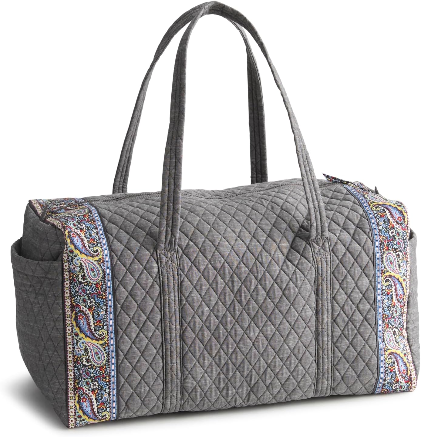Vera Bradley Women's Premium Cotton Large Original Duffel Bag, Black Chambray, One Size - Image 2