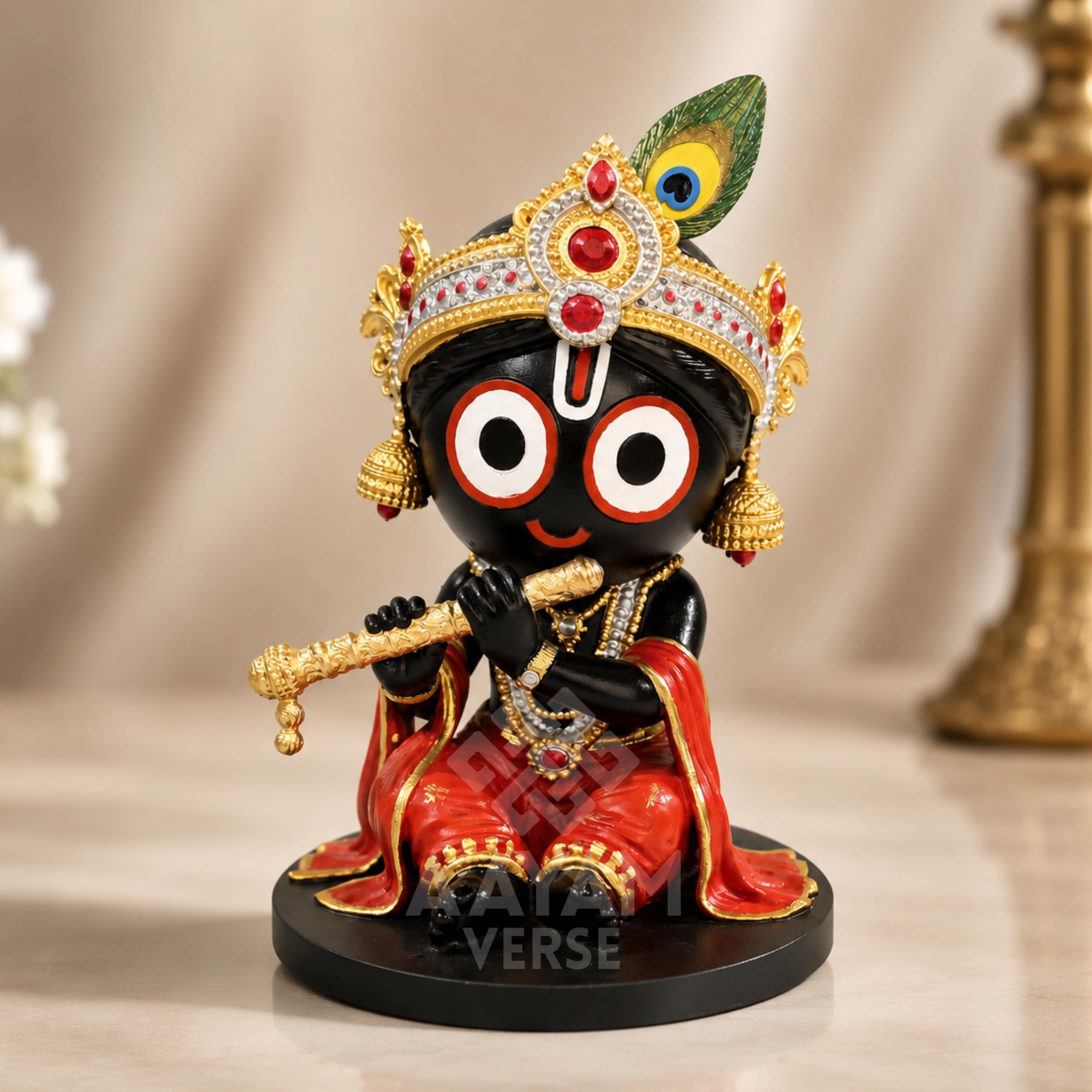 Divya Bal Jagannath Murti for Car Dashboard – 3.5 Inch Resin Idol | Shubh Yatra Blessing | Hand-Painted Mini Jagannath Ji Statue for Car, Home & Gift-image-15