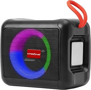 Krisons Bullet Bluetooth Speaker 10W Multi-Media Bluetooth Party Speaker with RGB Lights, USB, SD Card - Black Price In India