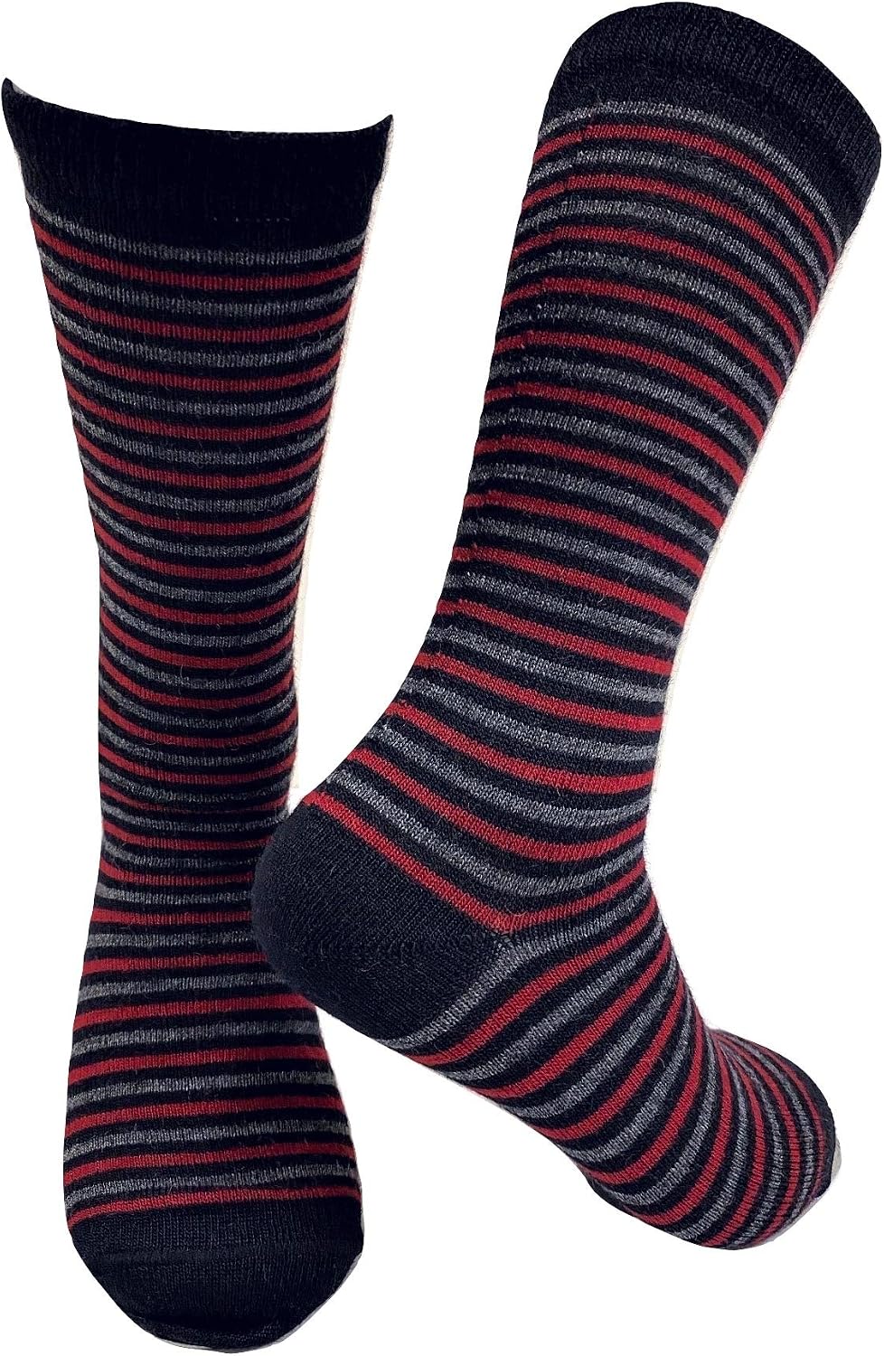 Alpaca Wool Designer Novelty Crew Socks are Cozy, Warm & Colorful - Ivy Stripe