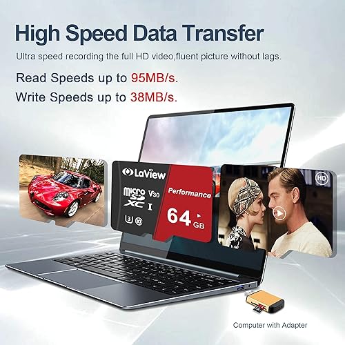 Vista 10 de LaView Tarjeta Micro SD de 32 GB, paquete de 2 tarjetas de memoria Micro SDXC UHS-I – 100 MB/s, 633X, U1, C10, video Full HD V10, A1, FAT32, tarjeta