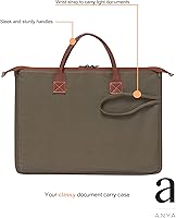 Vista 4 de ANYA Art portfolio bag, artist carrying case, storage bag for artwork, posters with zipper and handles, light weight art bag for professionals