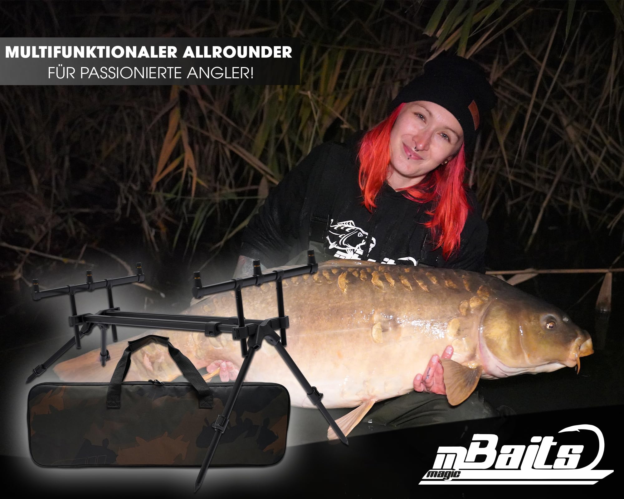 Angel-Berger Magic Baits Luxus Rod Pod Verschiedene Modelle mit Tasche