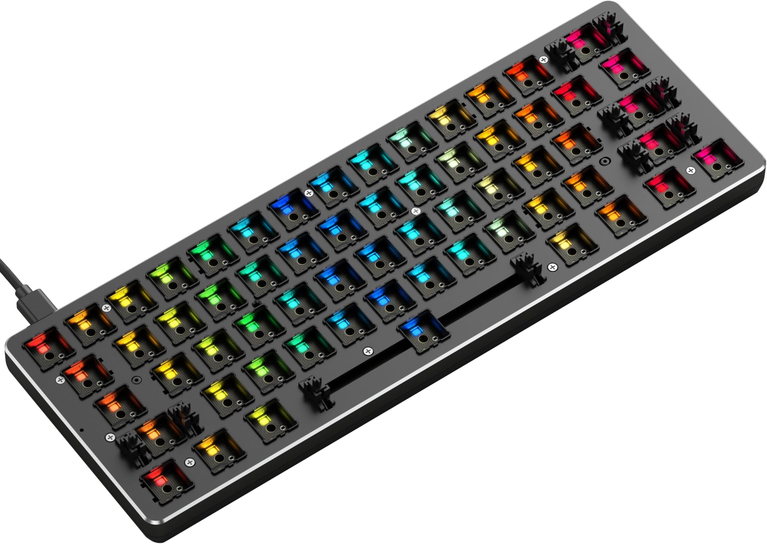 GLORIOUS Gaming GMMK Compact 60%, Barebones (Frame Only) - Mechanical Gaming Keyboard, Per Key RGB, Hotswap & Customisable, American/ANSI Layout - Black
