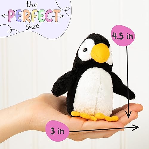 Miniatura 4 de Forest & Twelfth Mini juguetes de peluche de pingüino, paquete de 12 juguetes de peluche de pingüinos a granel, pequeños peluches para niñas y