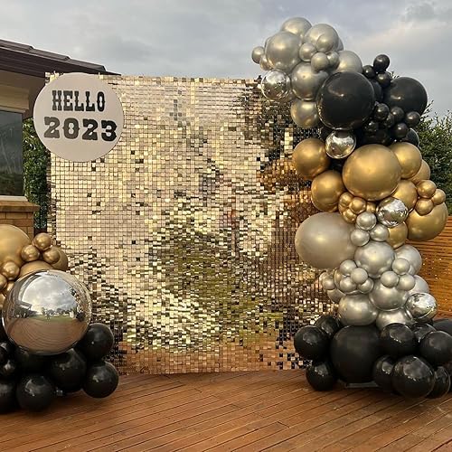 Miniatura 6 de Paready Globos morados y dorados, 60 globos de confeti morado oscuro y dorado metálico de 12 pulgadas, globos de fiesta para cumpleaños, baby