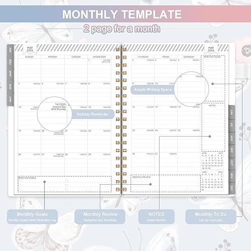 Miniatura 3 de Agenda de citas 2024 con intervalos de 15 minutos por hora de enero de 2024 a diciembre de 2024 con calendario, planificador semanal y mensual de