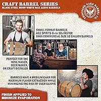 Vista 4 de Barril de envejecimiento de 1 galón de roble (5 litros) con soporte, tapón y canilla - Mini barril de madera para whisky - Barriles de roble