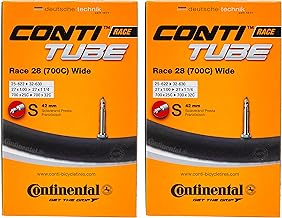Continental Pack of 2 Road 28 Wide Cameras, 700c 25-32, Presta Valve (Fine), 42mm, Unisex Adult, Black, [25-622->32-630]