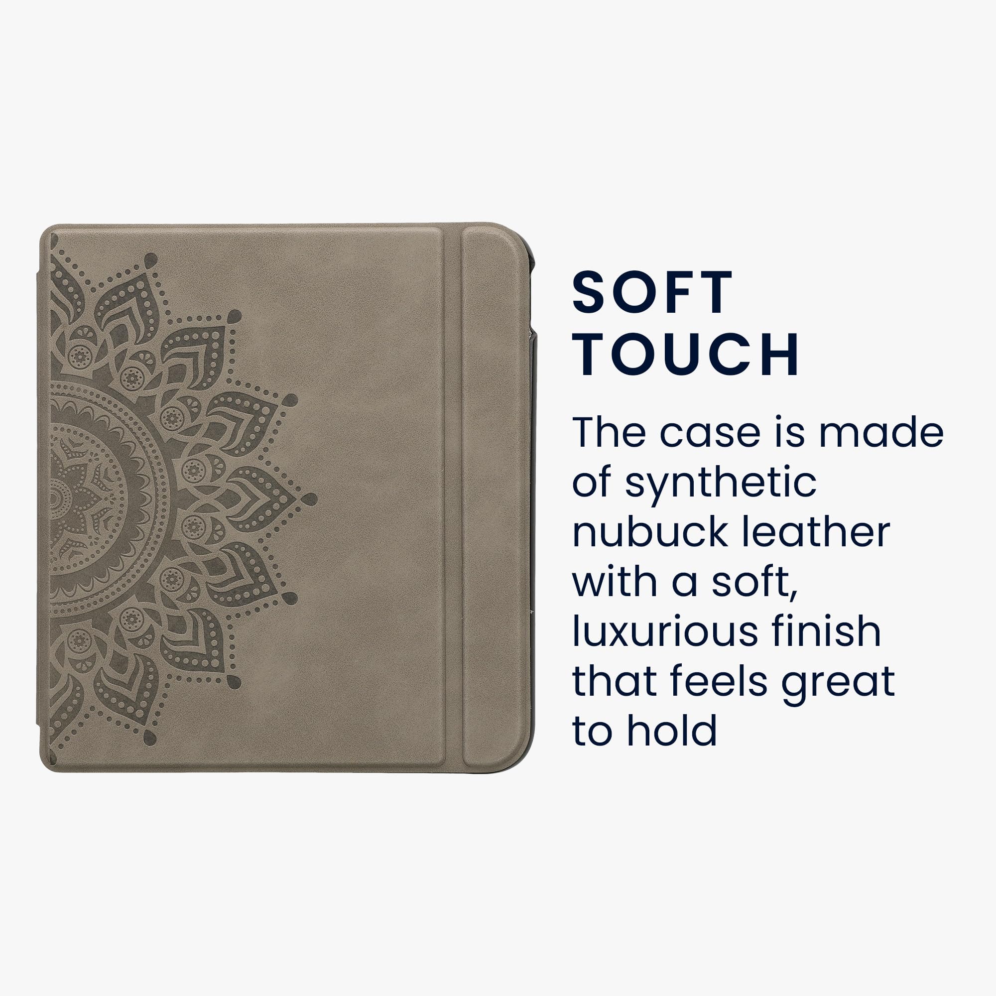 kwmobile Cover for Kobo Libra Colour Case - eReader Cover with auto sleep funktion - Rising Sun with Grey - Image 3