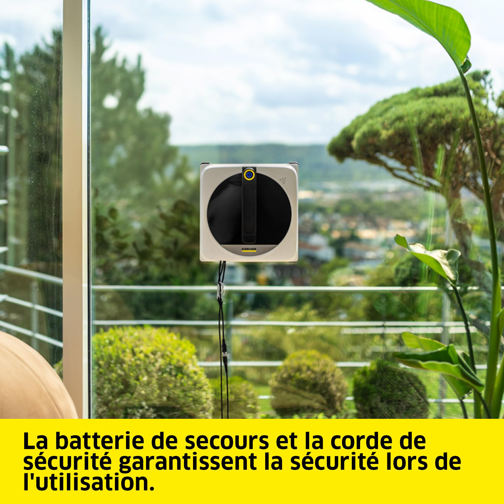 KÄRCHER RCW 4 Extra Robot Lave-Vitres | Double Pulvérisation Automatique, 2800 Pa, Silencieux | Contrôle App & Télécommande | pour Fenêtres & Miroirs