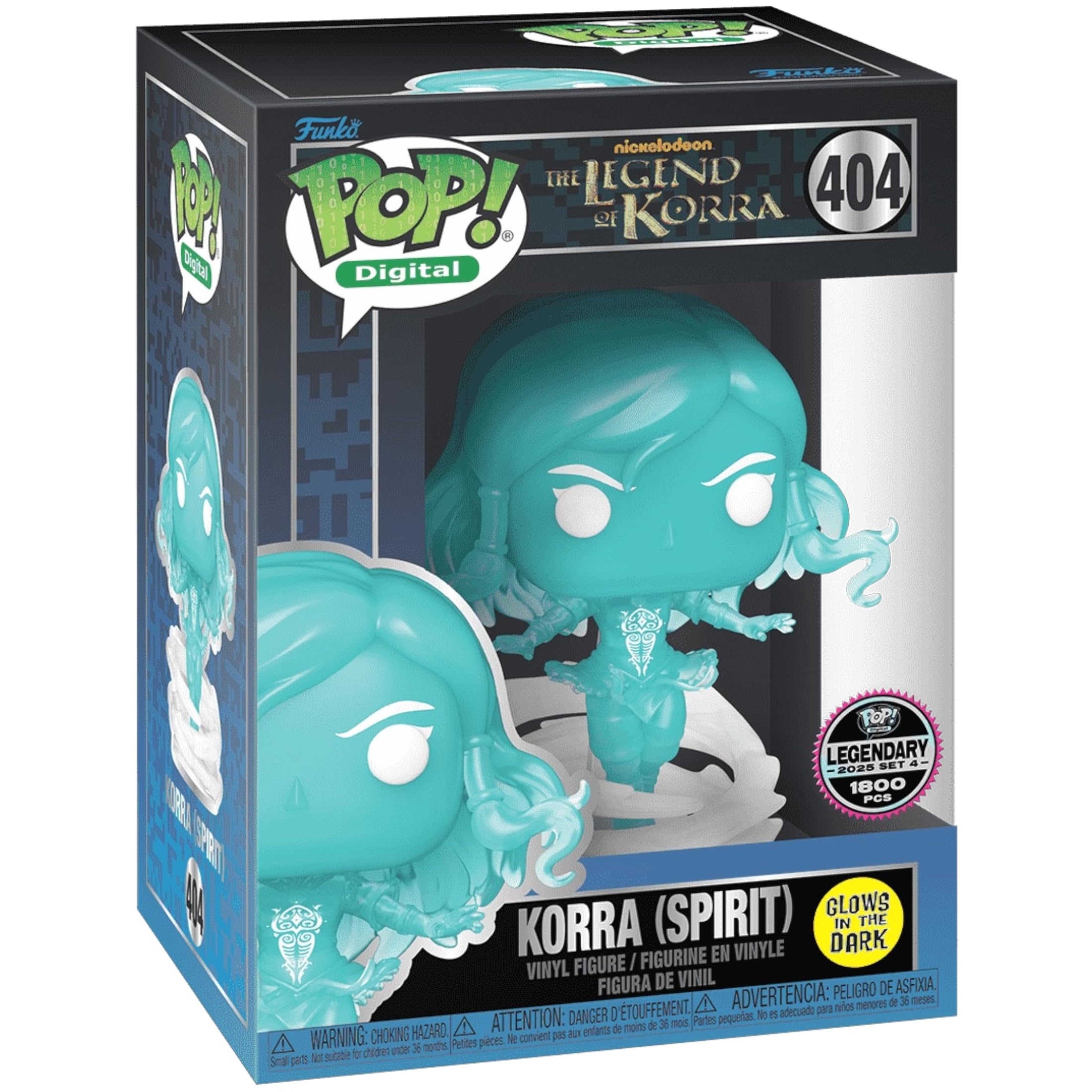 Funko Pop! Digital Korra Spirit Vinyl-Figur, The Legend of Korra, Glow in The Dark, NFT Legendary Exclusive, #404, 9,5 cm LE1800