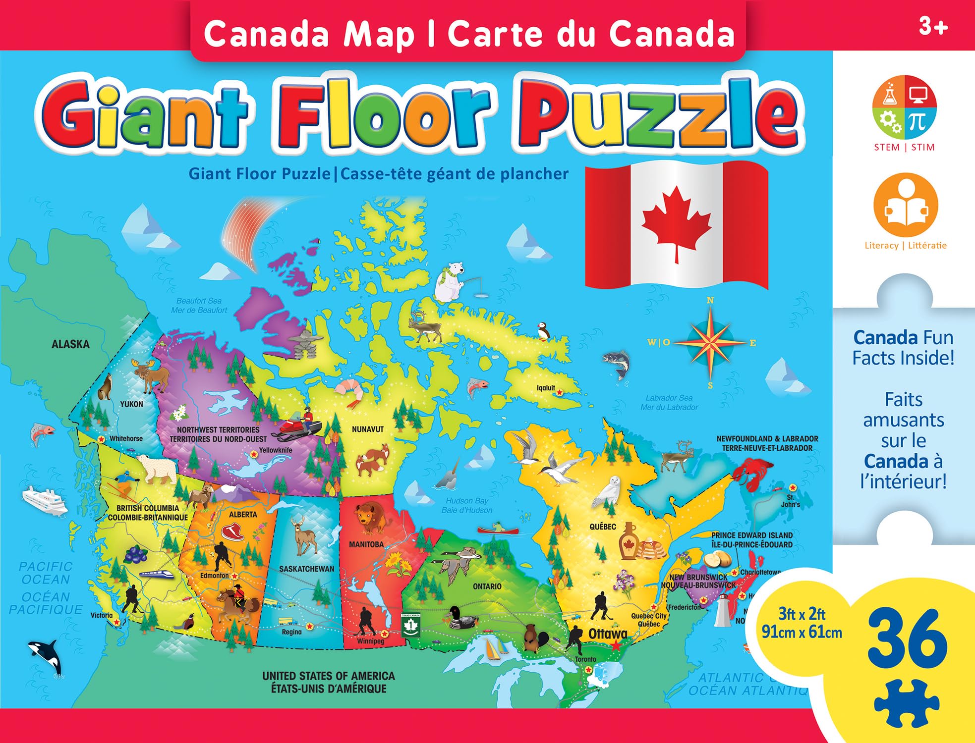 Masterpieces Puzzle Company Educational - Canada Map 36 Piece