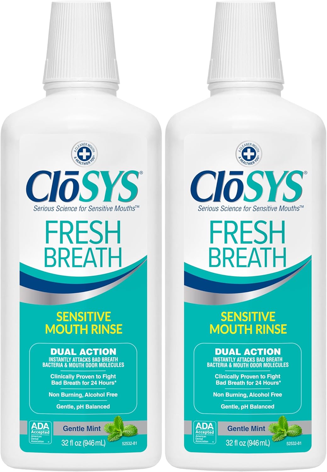 CloSYS Mouthwash Gentle Mint 2 Pack