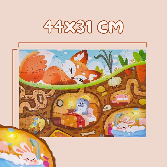 Foto 5 de 5 de Baroni Toys Puzzle Infantil, Juego de Cartón Educativo y Divertido para Niños de 3+, Puzzle de 24 Piezas