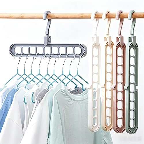 9 Space-Saving Hangers Heavy-Duty PP Plastic Tiered Hanger Organizer with