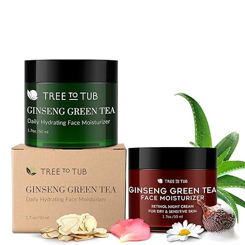 Tree to Tub Hidratante facial hidratante y retinol hidratante facial antienvejecimiento para piel seca y sensible, hidratante facial a base de agua