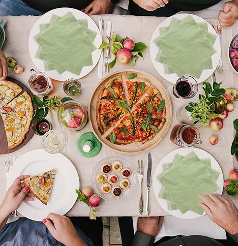 Miniatura 10 de 100 servilletas de 3 capas de color azul claro desechables plegadas de 5 x 5 pulgadas, servilletas de cóctel, servilletas de papel para cena, boda,