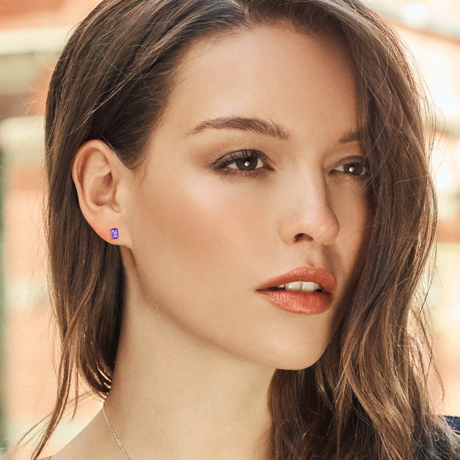 Gem Stone King 7X5MM Emerald Cut Gemstone Birthstone Stud Earrings For Women Men | 925 Sterling Silver | Fine Jewelry Gifts for Her Mom Women Wife