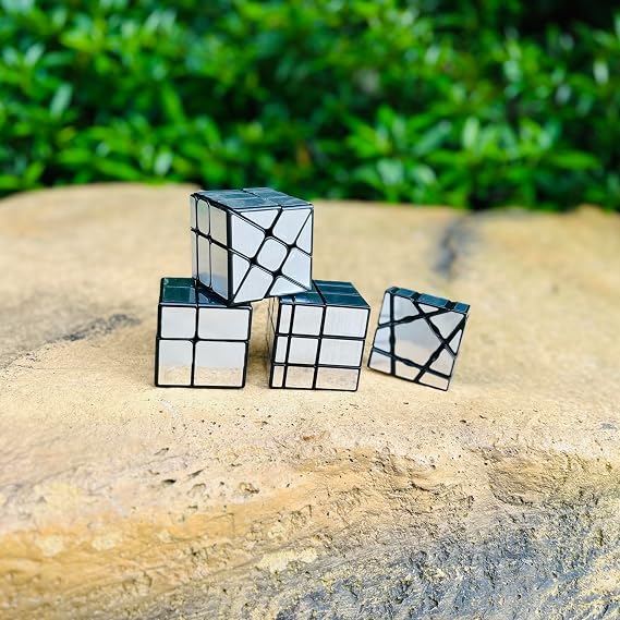 Mirror Cube Set Mirror Cube Set 1x3x3 Floppy Cube 2x2 Speed Cube 3x3 Windmill Magic Cube 3x3 Mirror Cube Smooth Brain Teaser Puzzle Collection 4 Pack