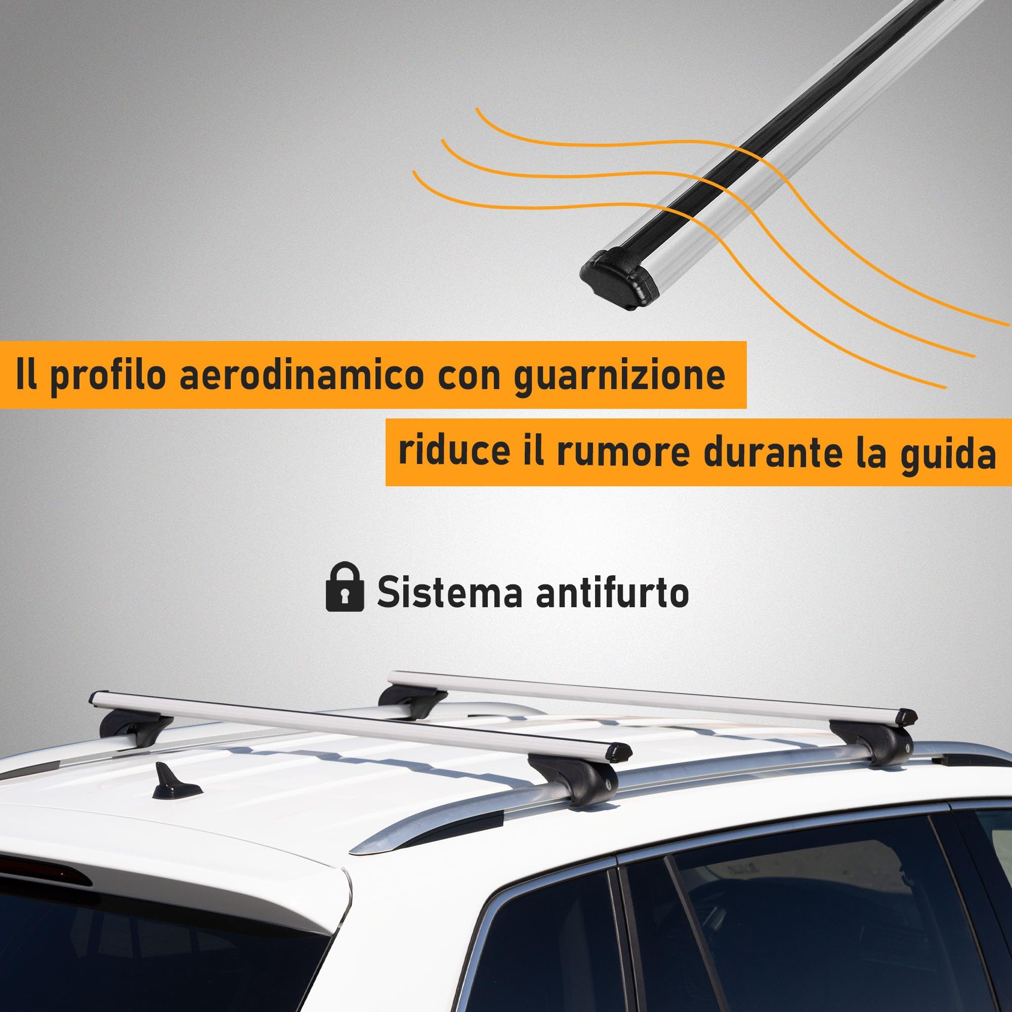 CHROMEMASTER Portapacchi da Tetto, Barre Tetto; Compatibile con Toyota RAV4 2016-2018; Per il Trasporto di Box da Tetto, Portabiciclette, Scala | Struttura Leggera e Resistente in Alluminio