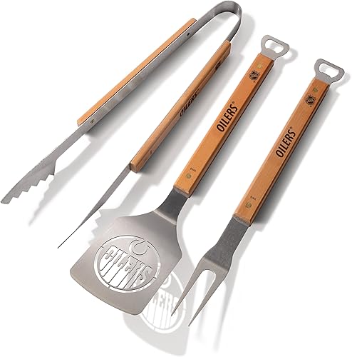 YouTheFan NHL Edmonton Oilers Classic Series - Juego de barbacoa de 3 piezas