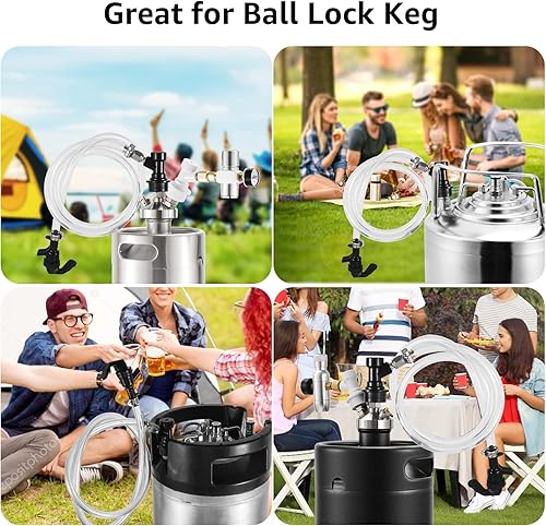 Miniatura 7 de Cerradura de bola de picnic grifo de grifo de bola de bloqueo de línea de cerveza de 3 pies línea de cerveza líquida cerradura de bola desconexión