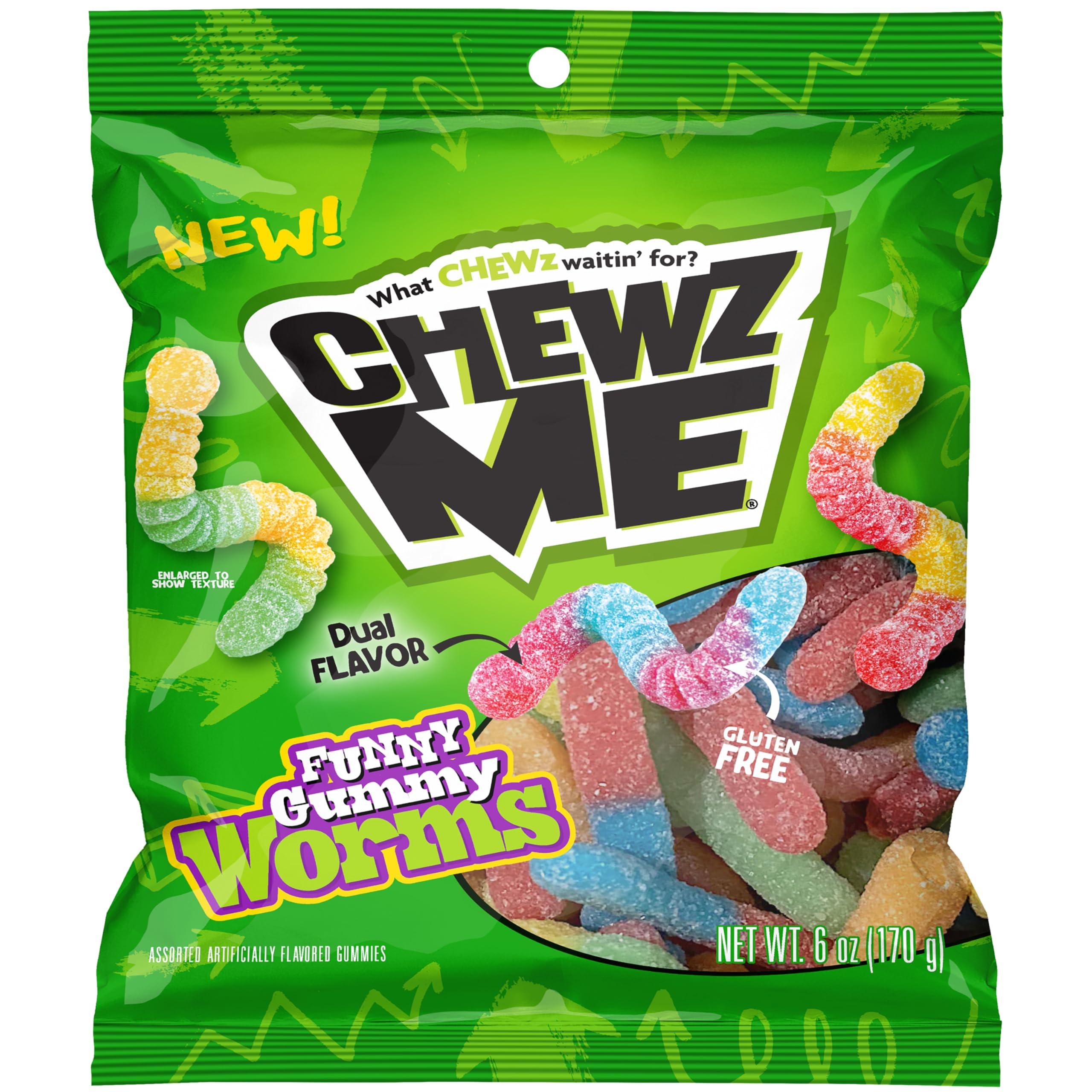 Amazon.com : Colombina ChewzMe Sour Gummy Worms, Sour Gummy Candy