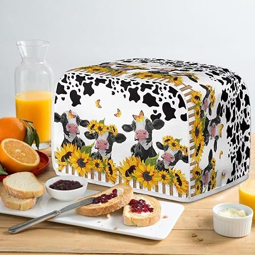 Vista 178 de UNICEU Funda acolchada para tostadora con patrón de café, se adapta a la mayoría de tostadoras estándar de 4 rebanadas patrón de café,Hojas de otoño