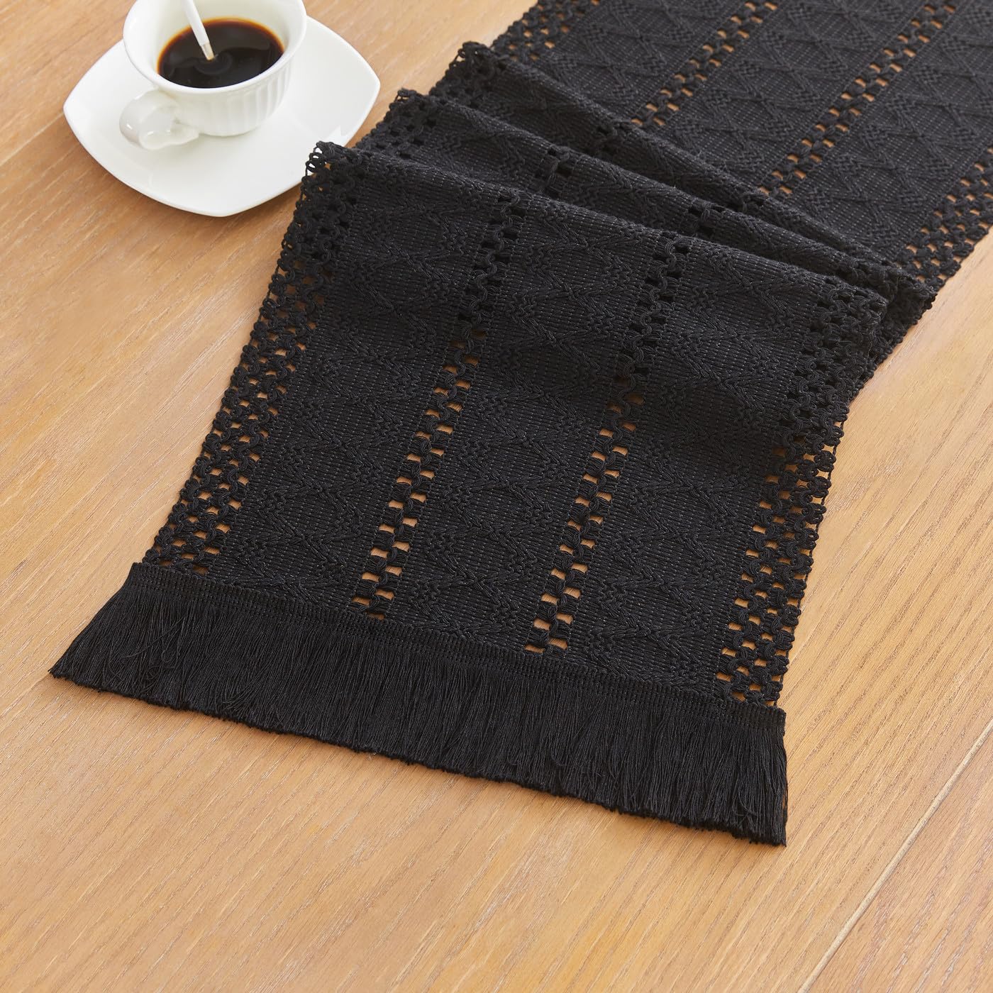 GUJOXILA Boho Tischläufer Grün 30 x 122cm Outdoor Drinnen Ab