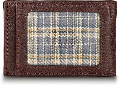Miniatura 2 de Eddie Bauer Men's Rugged Leather Bifold Wallet Money Clip RFID Protection ID Window Genuine Leather EDC