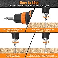 Vista 5 de Nuovoware Juego de Extractor de Tornillos Dañados, 6 Piezas Easy Out Herramientas de Broca para Tornillos Pelados, Tuercas y Pernos, Kit Extractor