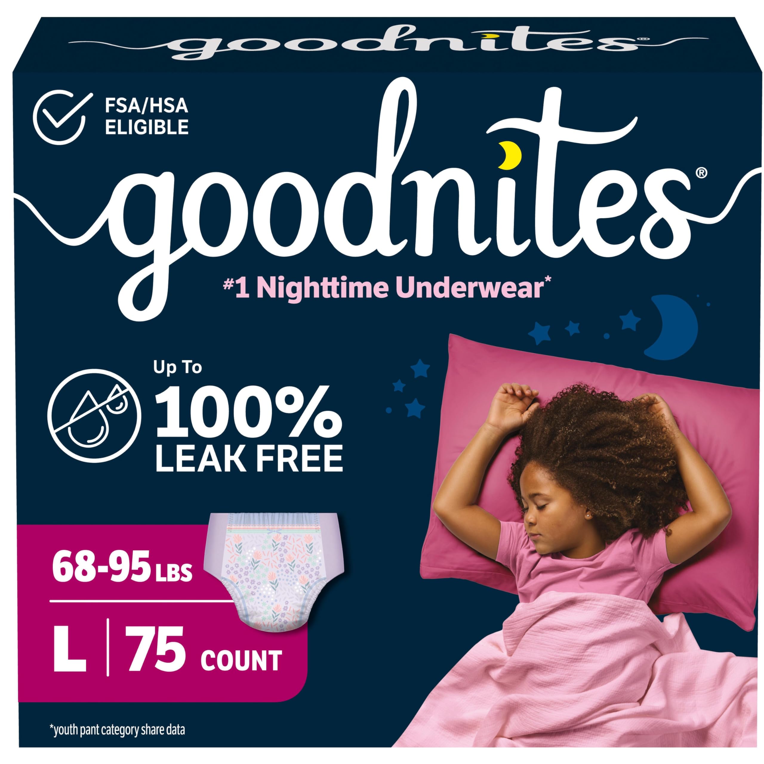 Goodnites Girls' Large