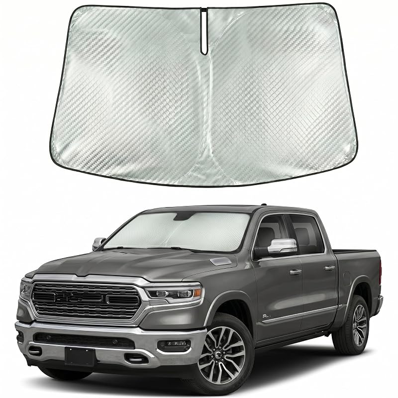 Protetor Solar para Para-brisa sob Medida Giselia para Dodge RAM 1500 2019–2026 com Padrão Diamantado e Fechamento em Hook-and-Loop