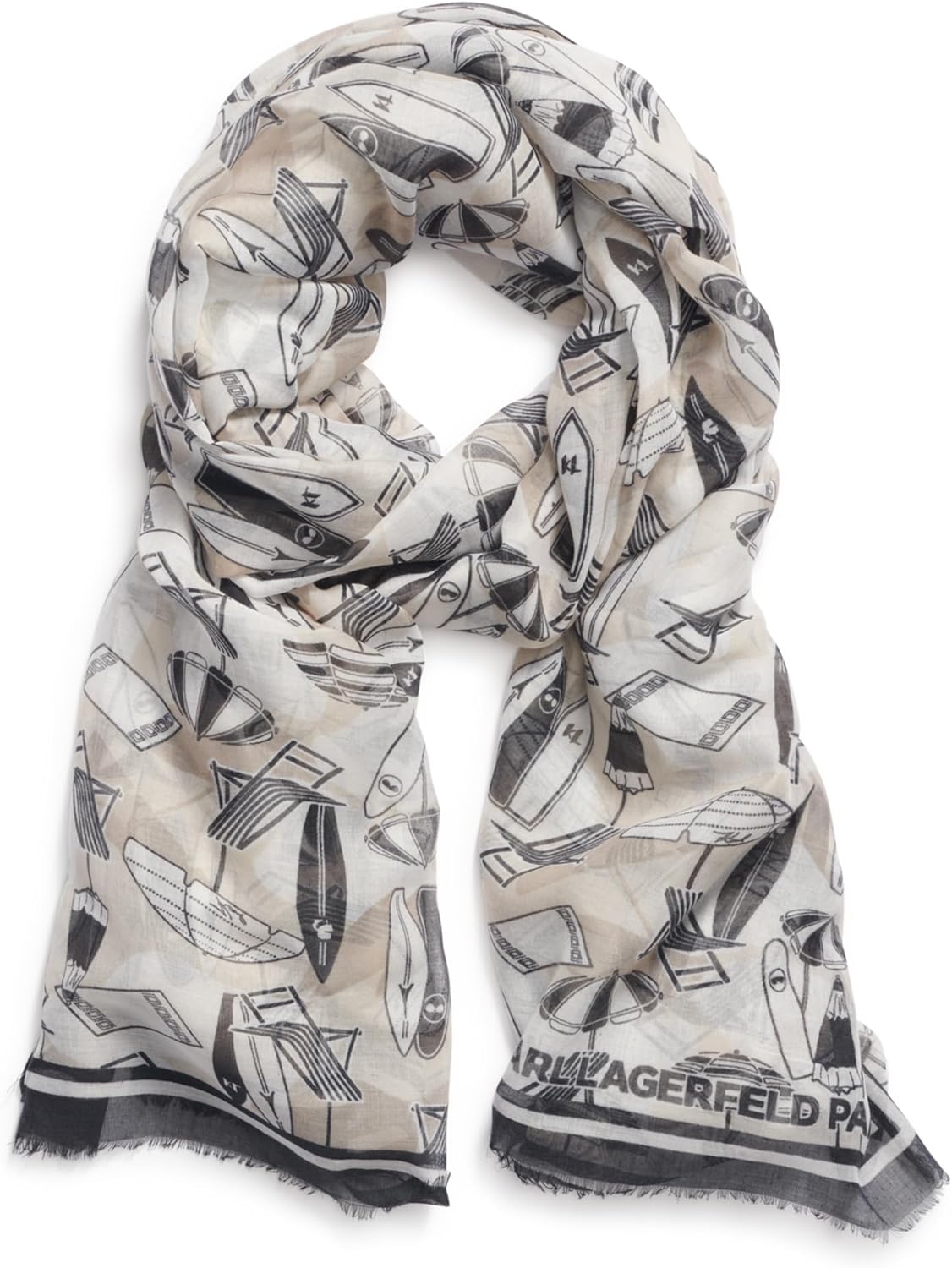 KARL LAGERFELD Paris Women's Accessories Scraf, Beige, One Size